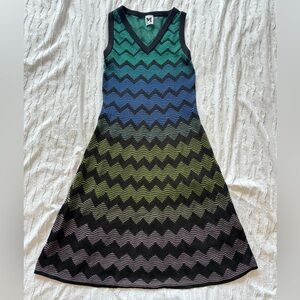M by Missoni Multicolor Chevron Knit Dress